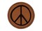 Peace Sign Sketch Round Iron-On Engraved Faux Leather Patch Applique - 2.5"